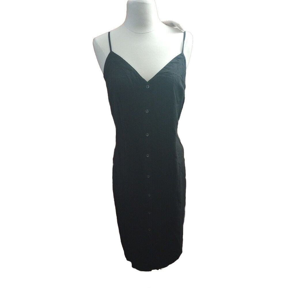 Seven for all Mankind Women's sleeveless Midi dress size XL New Black adjustable